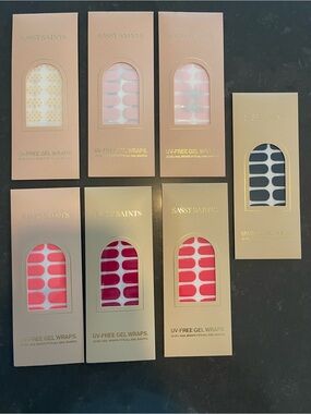 Sassy Saints Press-On UV-Free Gel Nail Wraps — Pink & Red Shades Pack